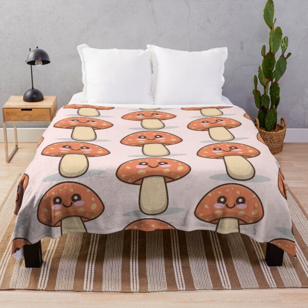 Item preview,  Cute Kawaii Smiling Mushroom Pattern designed and sold by PatternInArt.