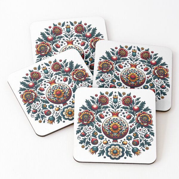 Item preview, Floral Collage Pomegranate - A Nautical tribute to Kashubian Folklore designed and sold by DesignPoland.