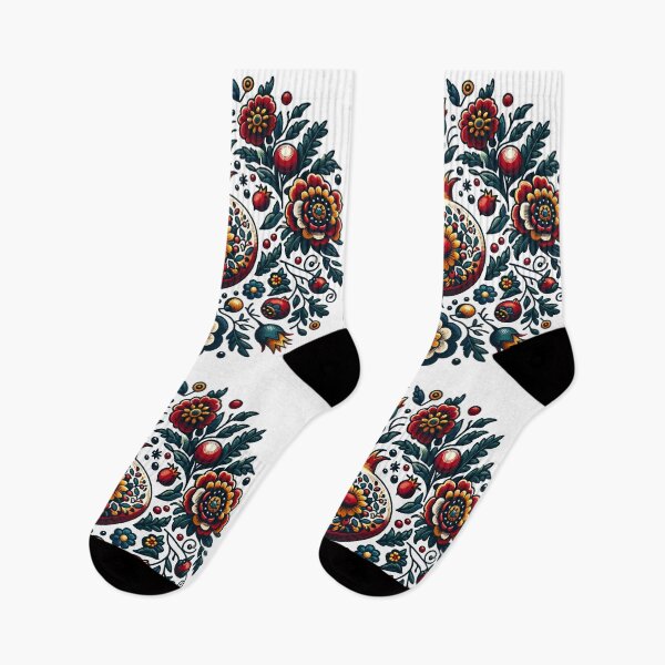 Item preview, Floral Collage Pomegranate - A Nautical tribute to Kashubian Folklore designed and sold by DesignPoland.