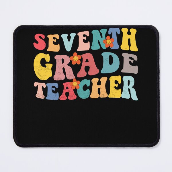 Item preview, Seventh Grade Teacher Summer Graduation School Groovy Retro designed and sold by MobyStickers.
