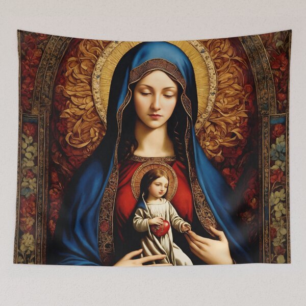 Item preview, Madonna and Child in the Embrace of Gothic Splendor designed and sold by printmala.