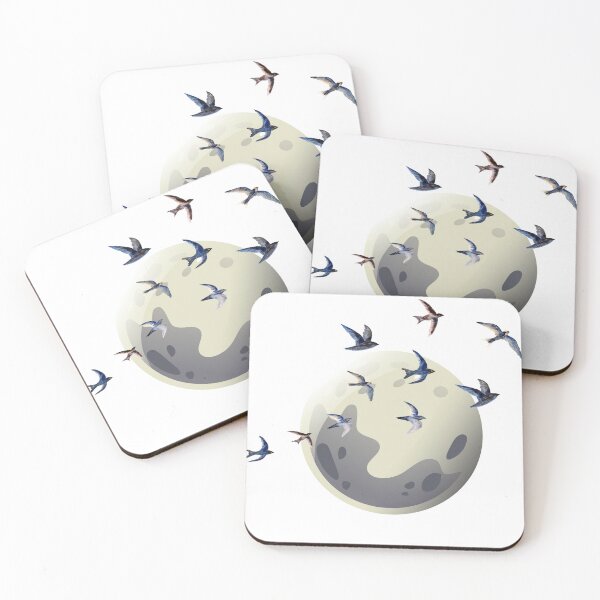 Item preview, Moon Night Flying Birds  designed and sold by somethingwishes.