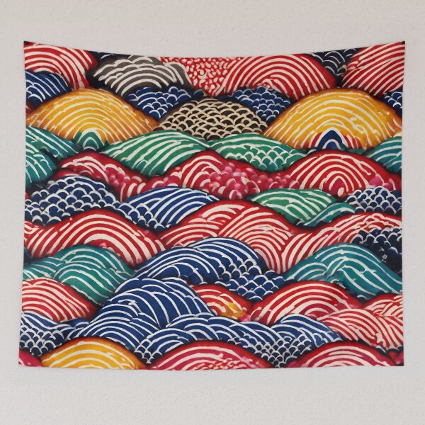 Item preview, Seigaiha Sashiko Pattern designed and sold by letsgetinspired.