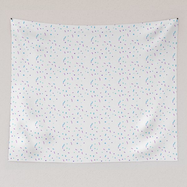 Item preview, Carnival falling bright blue confetti on white horizontal background for Birthday, Holiday, Carnival, Halloween, Festival, Christmas invitation background design. designed and sold by Giree07.