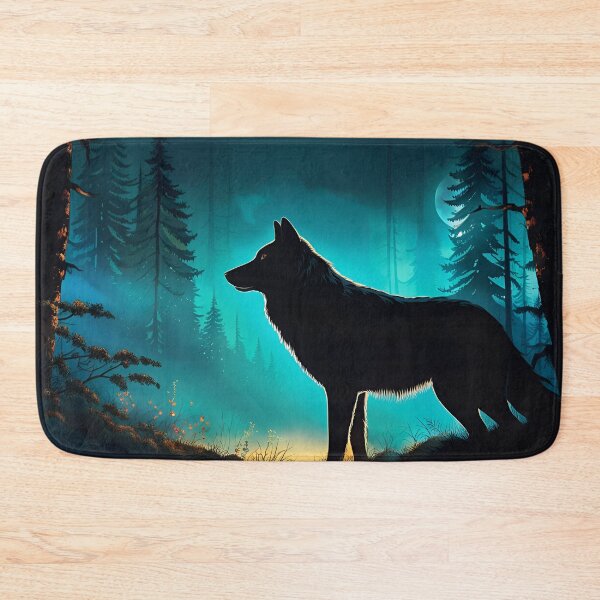 Item preview, Silhouette of Wolf Against a Forest Sunset, Ai Generated Art  designed and sold by ACC .