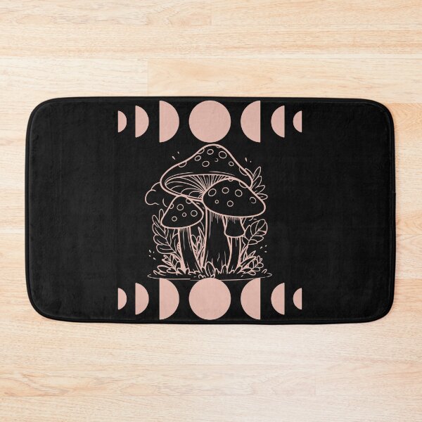 Item preview, Moon phase Peach and Black Mushroom art Abstract Pattern designed and sold by LLdreams.