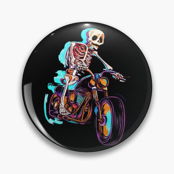 Item preview, Funny Glitch Skeleton Biker on Motorcycle designed and sold by TomFrontierArt.