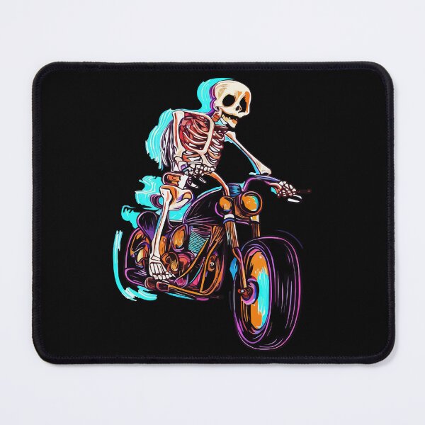 Item preview, Funny Glitch Skeleton Biker on Motorcycle designed and sold by TomFrontierArt.