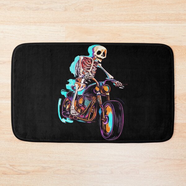 Item preview, Funny Glitch Skeleton Biker on Motorcycle designed and sold by TomFrontierArt.