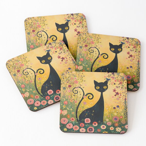 Item preview, Gustav Klimt Garden Cat Print Klimt Flowers Cat designed and sold by Peek-Designs.