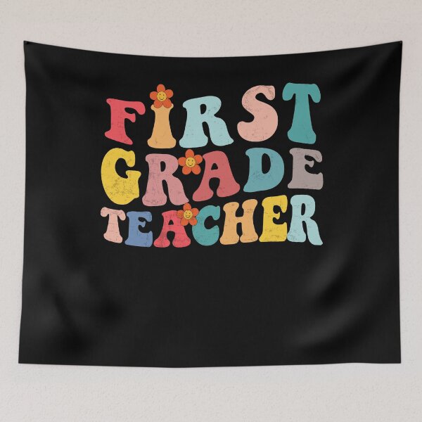 Item preview, First Grade Teacher Summer Graduation School Groovy Vintage designed and sold by MobyStickers.