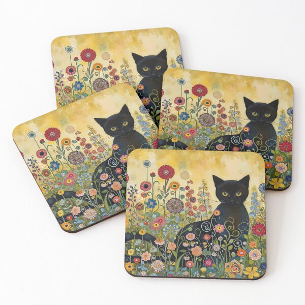 Item preview, Gustav Klimt Garden Cat Print Klimt Flowers Cat designed and sold by Peek-Designs.