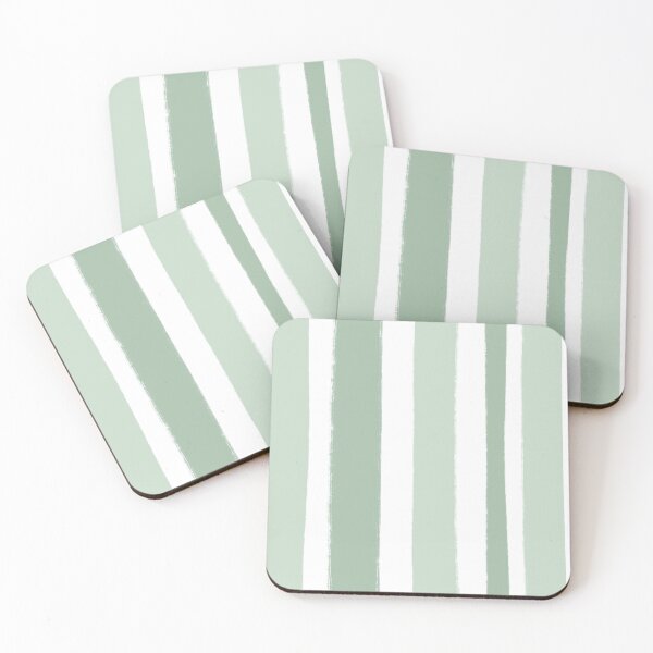 Item preview, Sage Green and White Multi Stripes Freehand designed and sold by OneThreeSix.