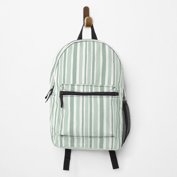 Item preview, Sage Green and White Multi Stripes Freehand designed and sold by OneThreeSix.