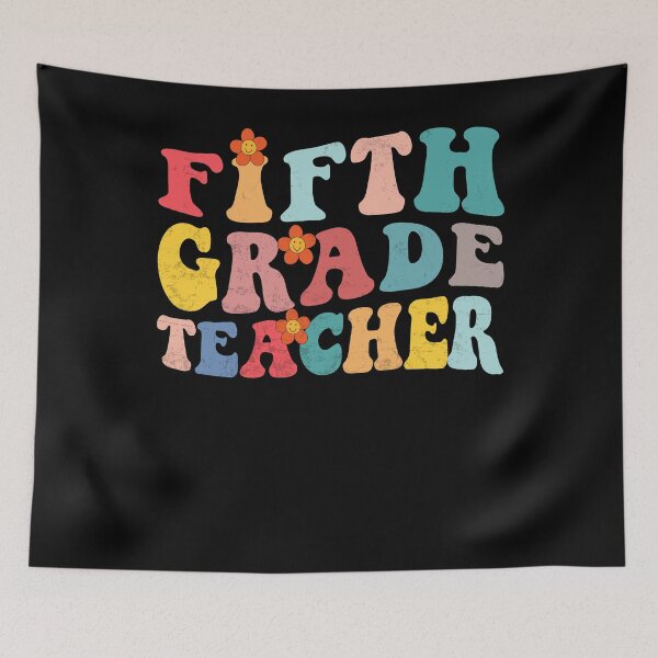 Item preview, Fifth Grade Teacher Summer Graduation School Groovy Vintage designed and sold by MobyStickers.