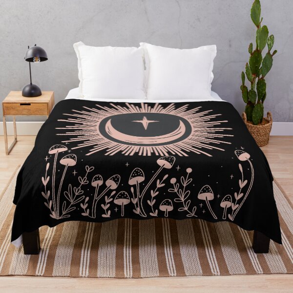 Item preview,  Moon phase Peach and Black Mushroom art Abstract Pattern designed and sold by LLdreams.