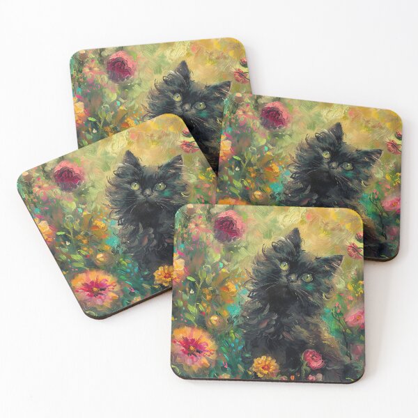 Item preview, Monet Garden Cat Print Claude Monet Flowers Cat Art designed and sold by Peek-Designs.