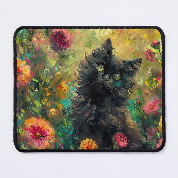 Item preview, Monet Garden Cat Print Claude Monet Flowers Cat Art designed and sold by Peek-Designs.