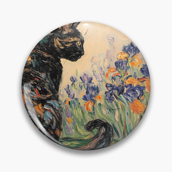 Item preview, Monet Garden Cat Print Claude Monet Flowers Cat designed and sold by Peek-Designs.
