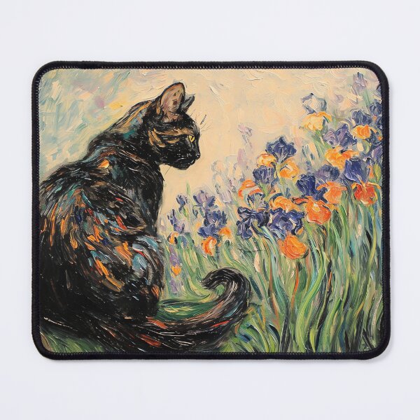 Item preview, Monet Garden Cat Print Claude Monet Flowers Cat designed and sold by Peek-Designs.