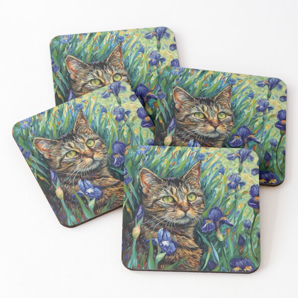 Item preview, Monet Garden Cat Print Claude Monet Flowers Cat designed and sold by Peek-Designs.