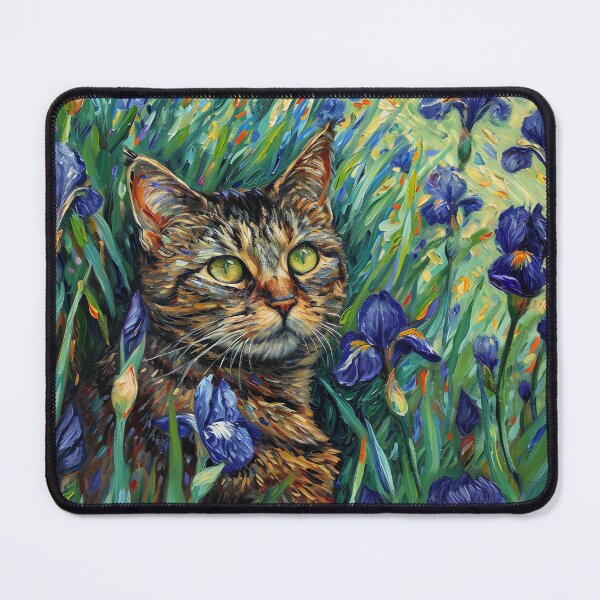 Item preview, Monet Garden Cat Print Claude Monet Flowers Cat designed and sold by Peek-Designs.