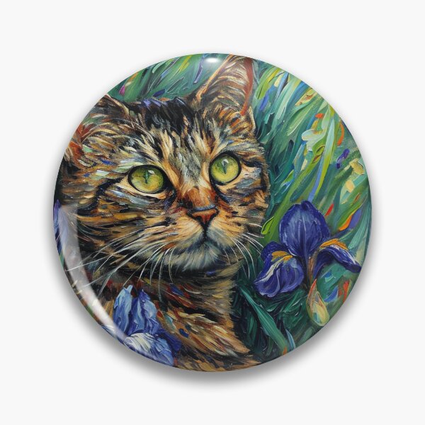 Item preview, Monet Garden Cat Print Claude Monet Flowers Cat designed and sold by Peek-Designs.