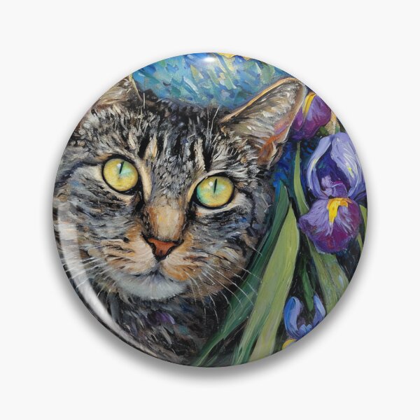 Item preview, Monet Garden Cat Print Claude Monet Flowers Cat designed and sold by Peek-Designs.