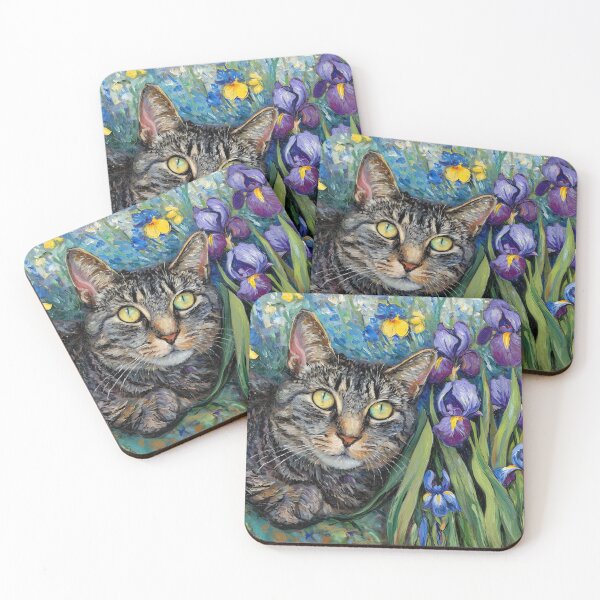 Item preview, Monet Garden Cat Print Claude Monet Flowers Cat designed and sold by Peek-Designs.