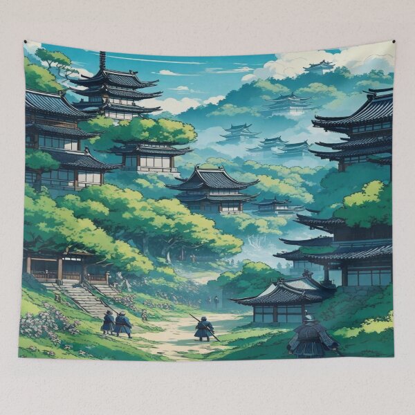 Item preview, Samurai stand in the middle of anime art. designed and sold by relaxbito.