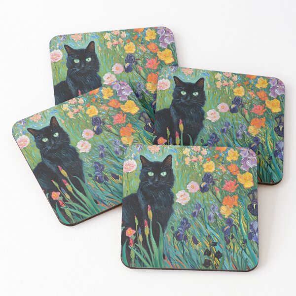 Item preview, Monet Irises Garden Cat Print Claude Monet Flowers designed and sold by Peek-Designs.