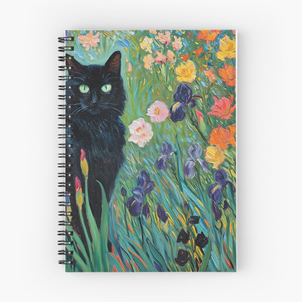 Item preview, Monet Irises Garden Cat Print Claude Monet Flowers designed and sold by Peek-Designs.