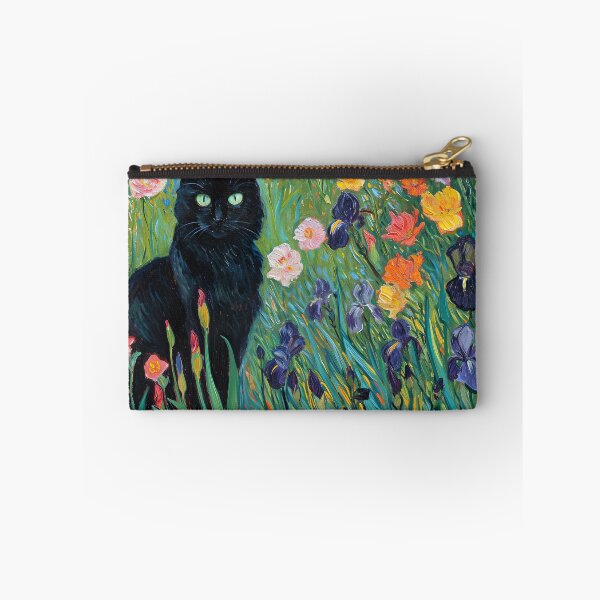 Item preview, Monet Irises Garden Cat Print Claude Monet Flowers designed and sold by Peek-Designs.