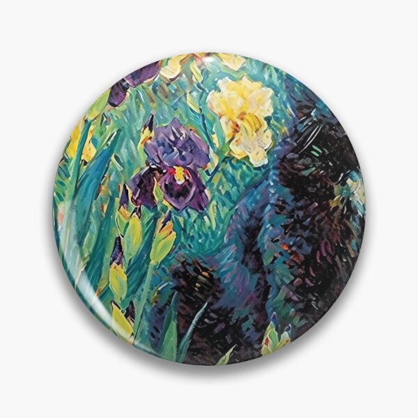 Item preview, Monet Irises Garden Cat Print Claude Monet Black Cat designed and sold by Peek-Designs.
