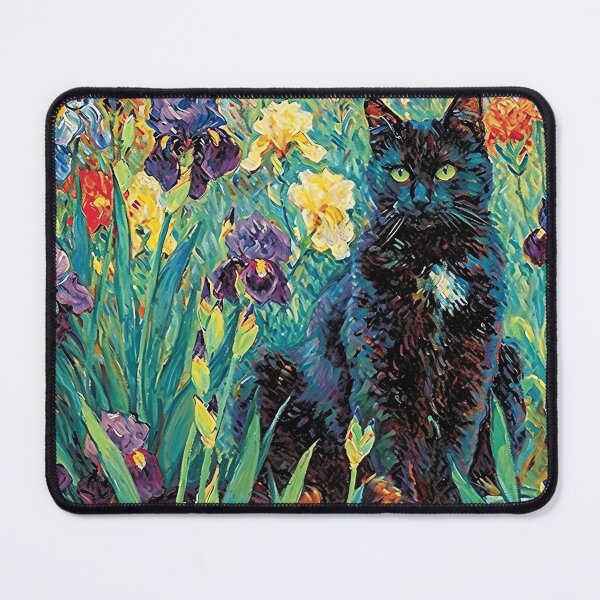 Item preview, Monet Irises Garden Cat Print Claude Monet Black Cat designed and sold by Peek-Designs.