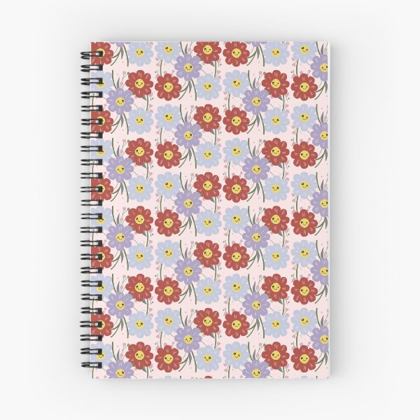 Item preview,  Red Blue Purple Kawaii Cosmos Flower Pattern  designed and sold by PatternInArt.