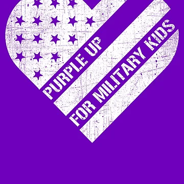 Imagen de la obra Purple Up For Military Kids Heart USA Flag Purple Up Gear de DynamicDesign