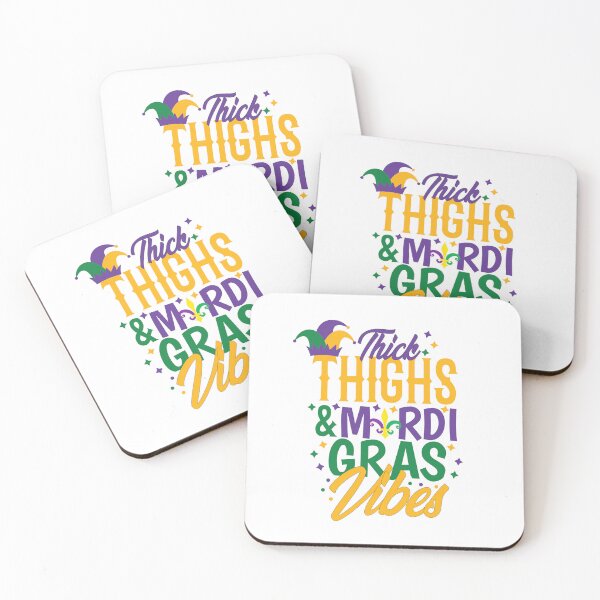 Item preview, Thick Thighs Mardi Gras Vibes Fleur De Lis Mardi Gras Parade designed and sold by Empiredesigner3.