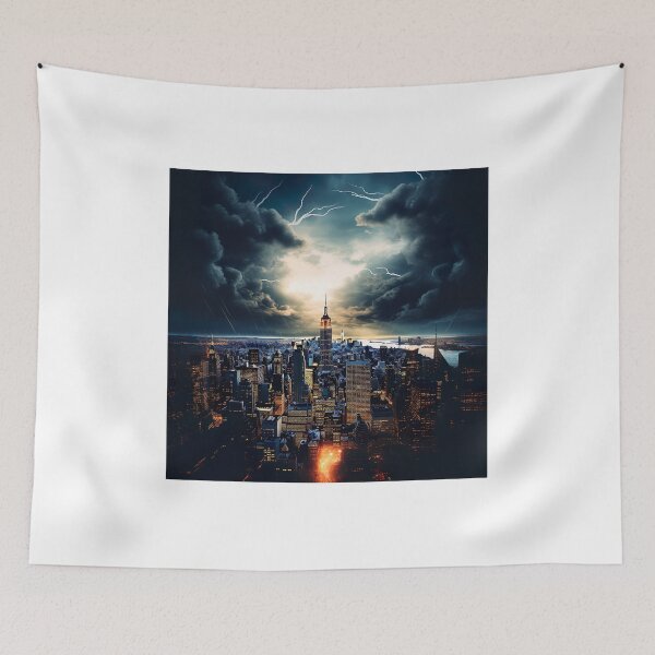 Item preview, Breathtaking cityscape with glittering skyscrapers designed and sold by AIArtMaven.