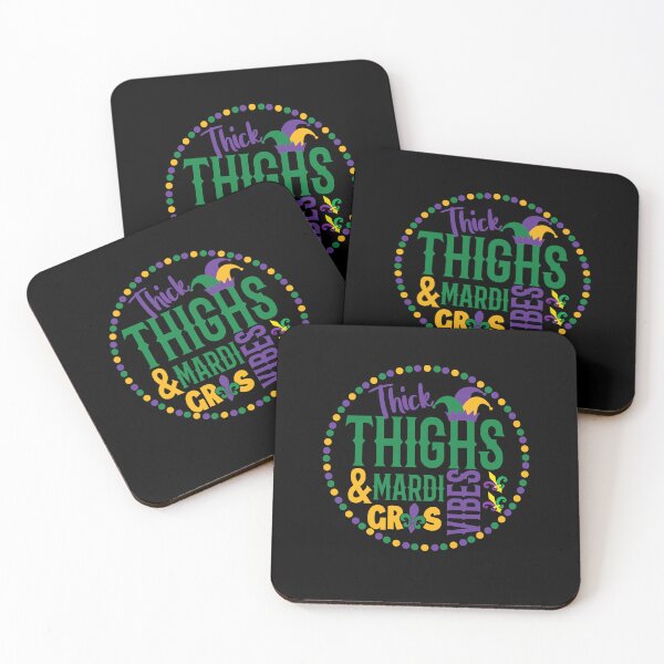 Item preview, Thick Thighs Mardi Gras Vibes Fleur De Lis Mardi Gras Parade designed and sold by Empiredesigner3.