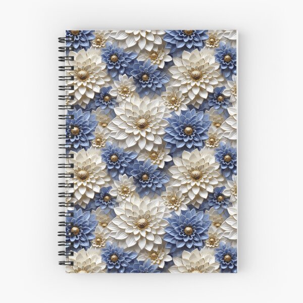 Item preview, Blue and White Dahlia 3D Flowers designed and sold by tmckaydesigns.