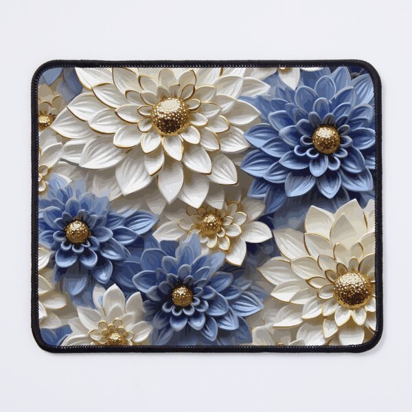 Item preview, Blue and White Dahlia 3D Flowers designed and sold by tmckaydesigns.