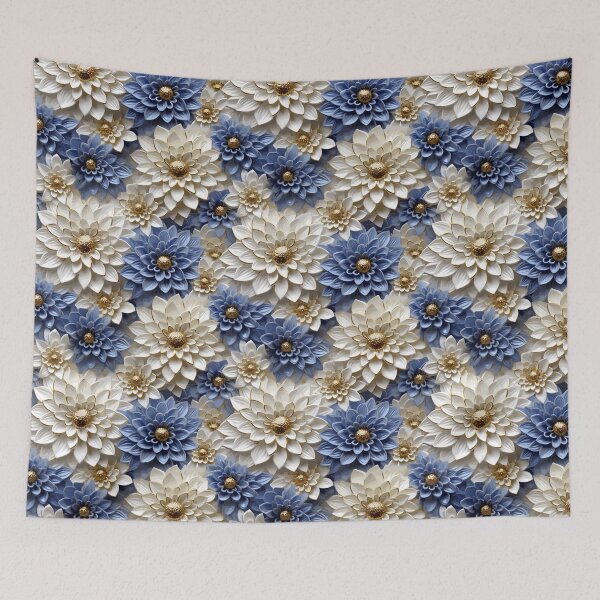 Item preview, Blue and White Dahlia 3D Flowers designed and sold by tmckaydesigns.