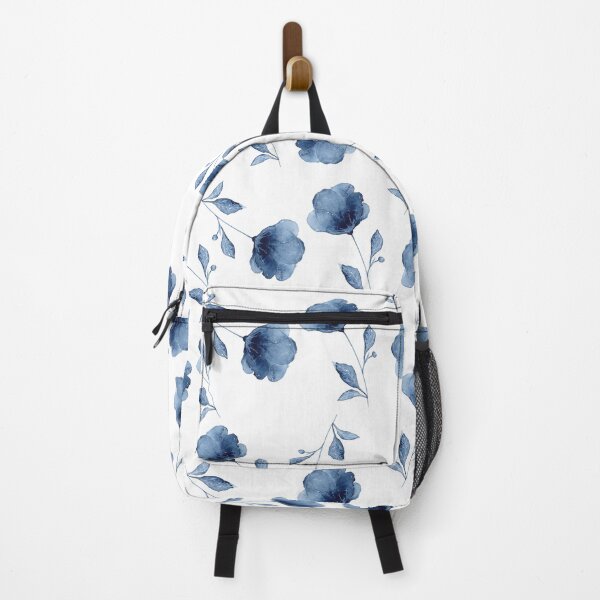 Item preview, Blue flower pattern in watercolor designed and sold by Ellen Wilberg.