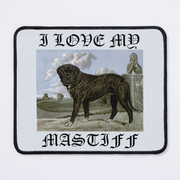 Item preview, I love my Mastiff Vintage Watercolor from Vero Shaw (1881) Illustrated Book of the Dog - black text designed and sold by ElegantTeaTime.