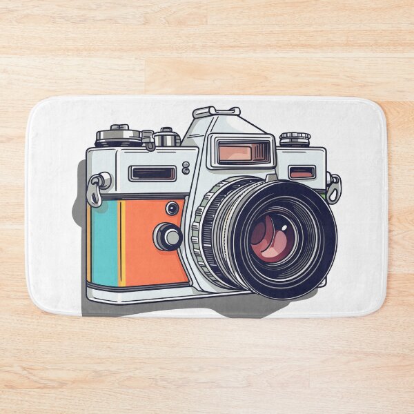 Item preview, Retro vintage photo Camera 35mm with lens illustration colorful designed and sold by TankandDPS.