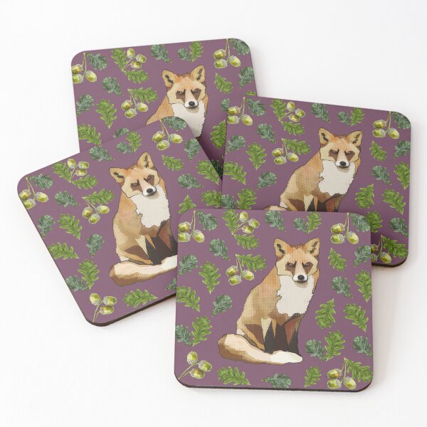 Item preview, Fox with Oak Leaves Acorns by BeeFoxTree (Fig) designed and sold by BeeFoxTree.