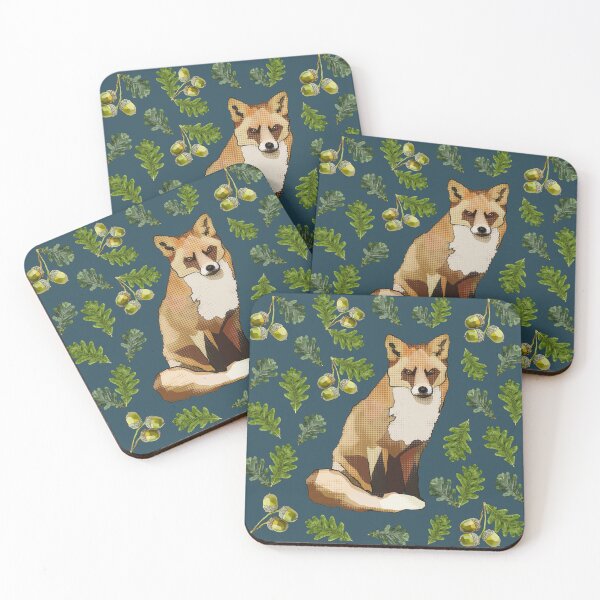 Item preview, Fox with Oak Leaves Acorns by BeeFoxTree (Evening) designed and sold by BeeFoxTree.
