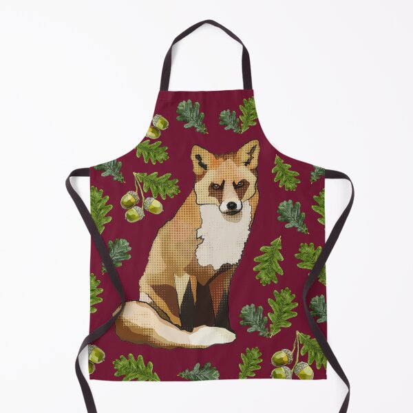 Item preview, Fox with Oak Leaves Acorns by BeeFoxTree (Crimson) designed and sold by BeeFoxTree.