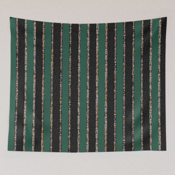 Item preview, Painted Ladies – Antique Portraits - Green and Black Stripes designed and sold by SageFolio.
